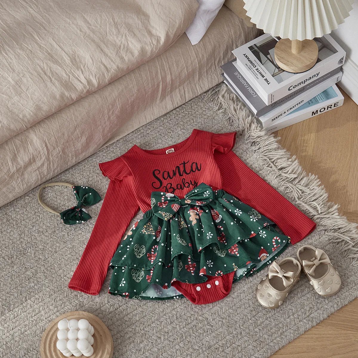 Baby Girl Christmas Romper - Baby Bubble Store