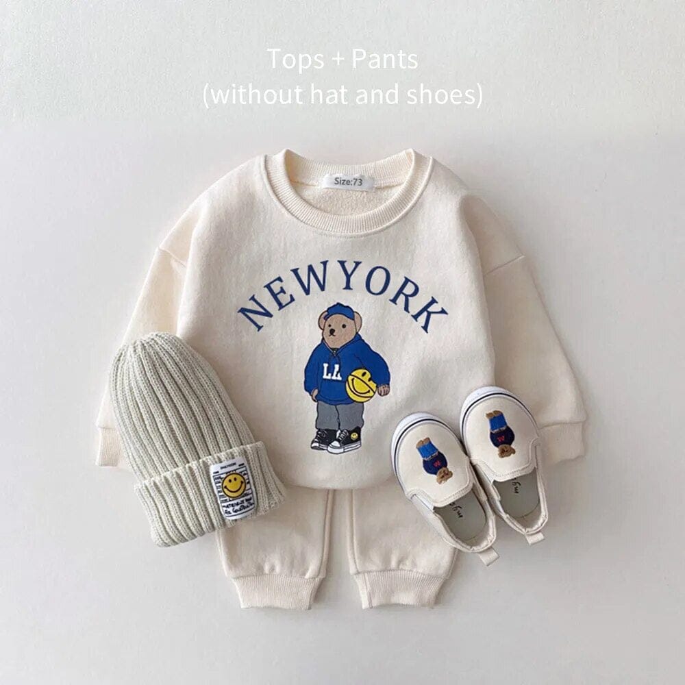 Baby Tracksuit Set Letter Bear - Baby Bubble Store